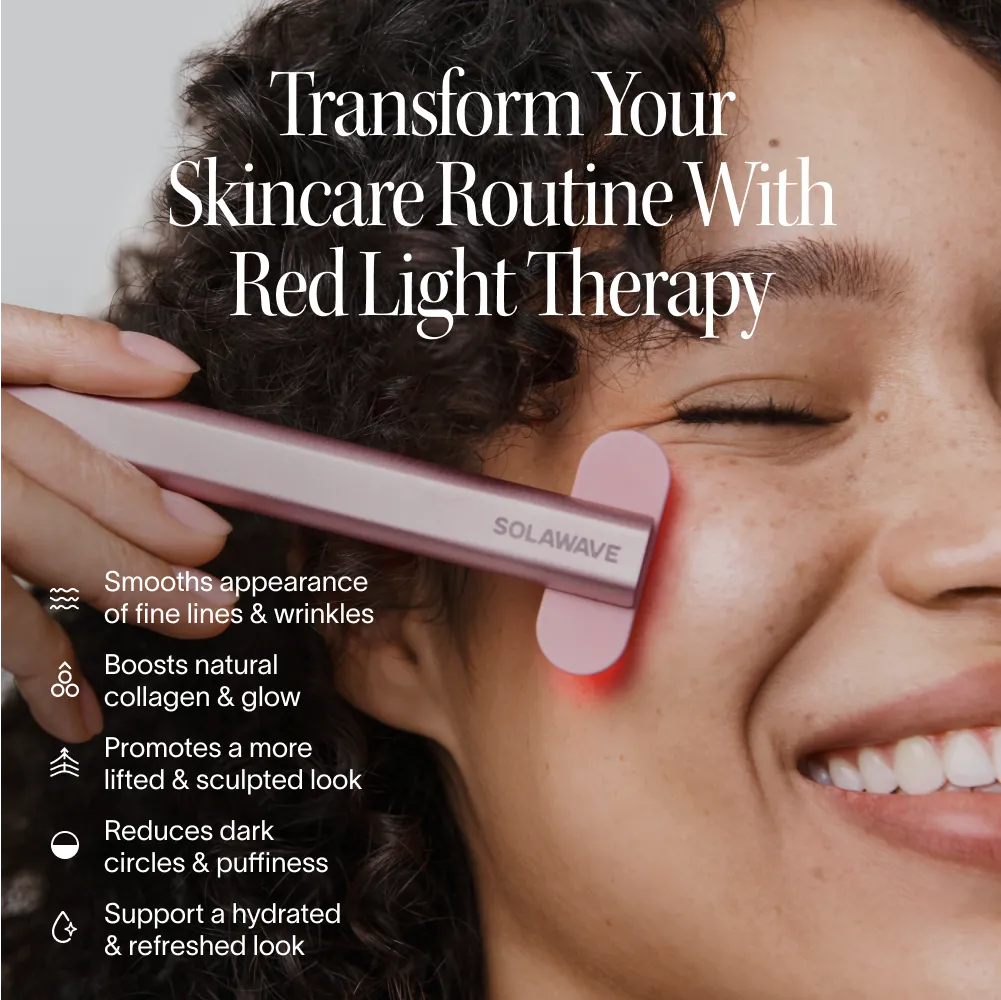 Using the 4-in-1 Skincare Wand on the cheek