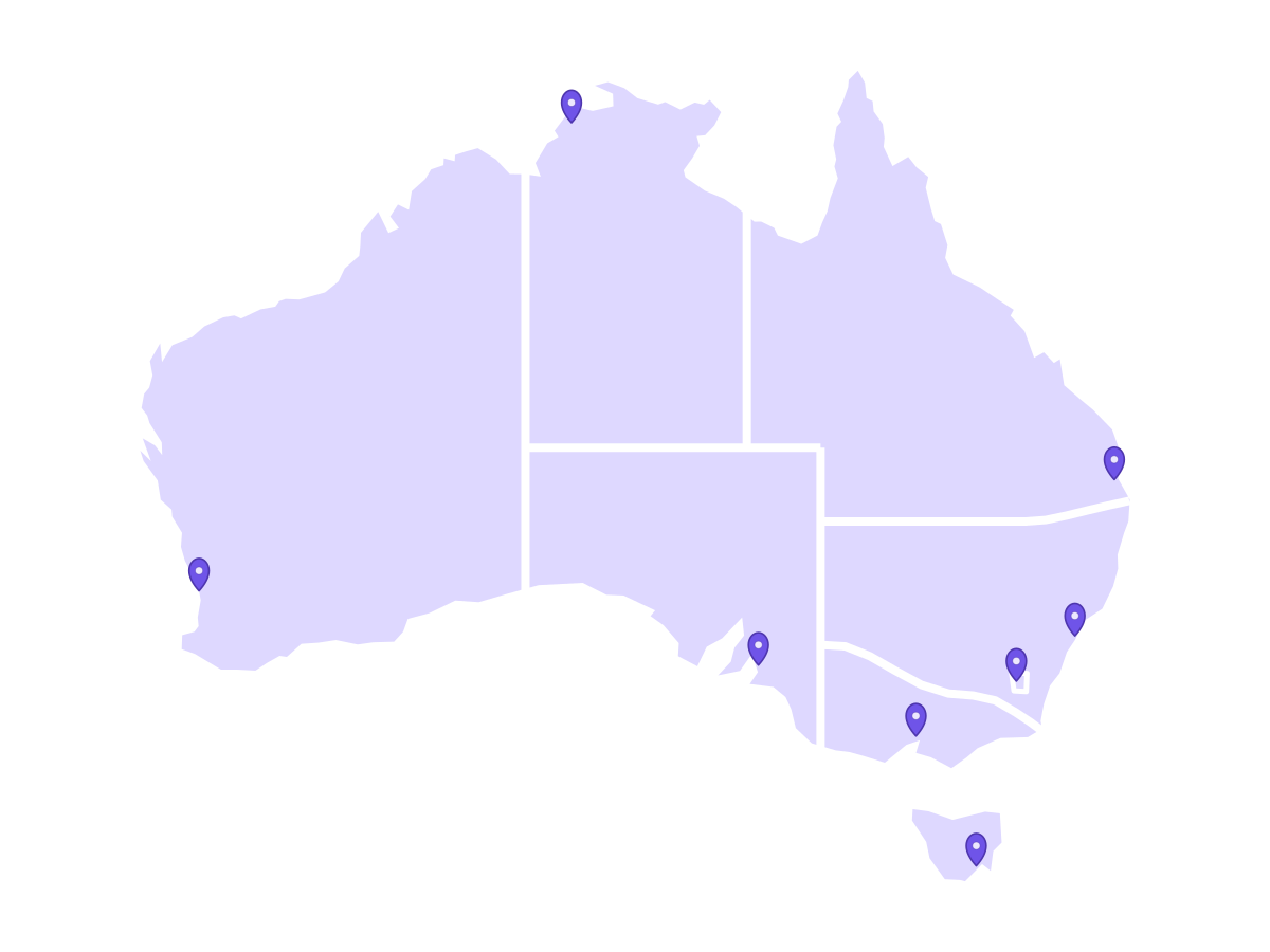 Stylised map of Australia